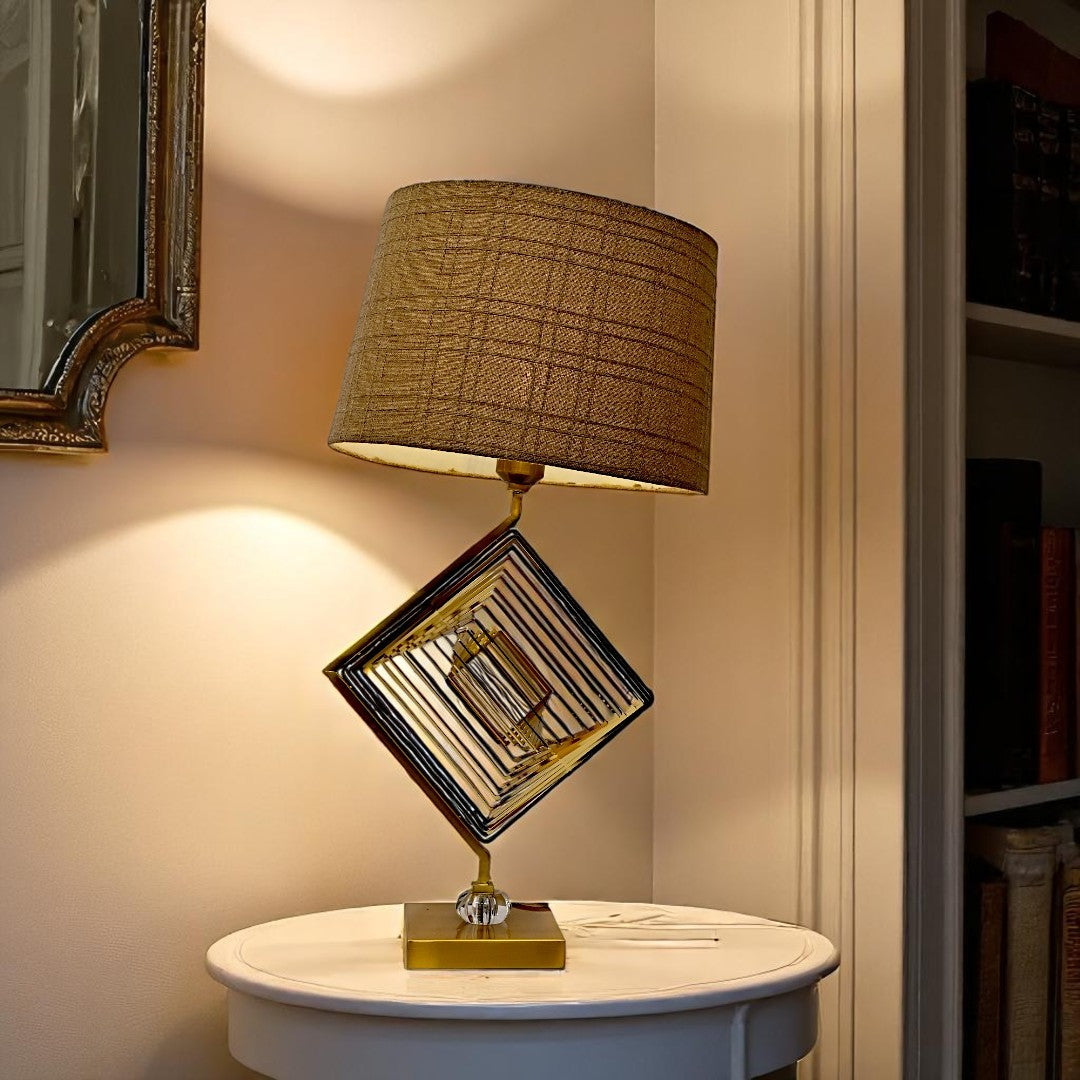 Nira Sculptural Brass Table Lamp